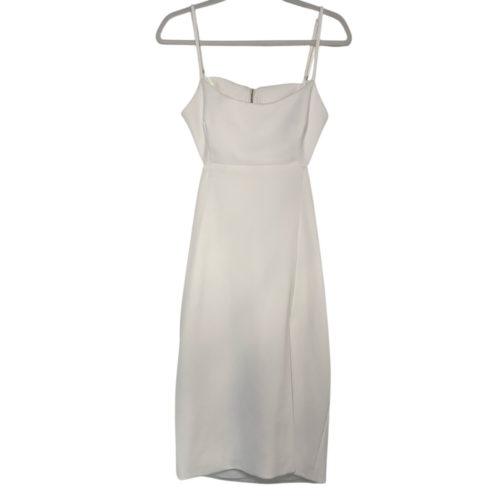 Showpo. Open Back Slit White Bridal Shower Bachelorette Party Odette Dress - Picture 1 of 3